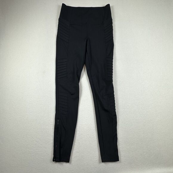 Athleta Pants Womens Small Black DELANCEY MOTO TIGHT Pant Stretch Pull On - Picture 7 of 14